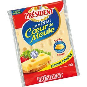 Emmental français au lait pasteurisé, PRESIDENT, 28% de MG, portion de400g