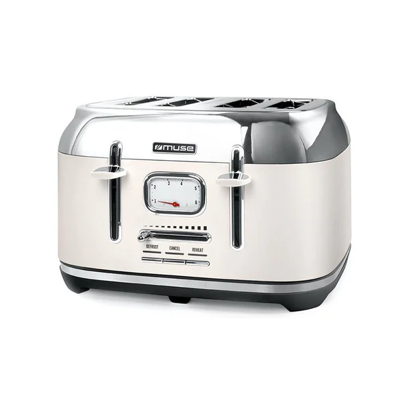 Toaster 1800w 4 Tranches Reglage Et Indicateur Brunissemlent Creme Inox - Ms131sc Muse