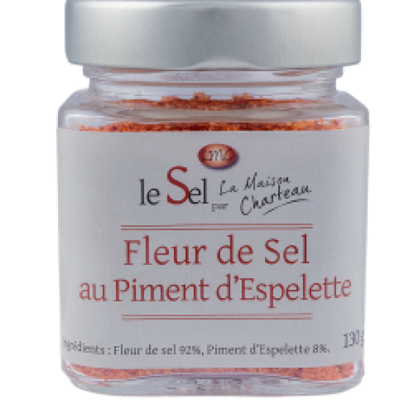 FLEUR DE SEL PIMENT ESPELETTE MAISON CHARTEAU ,130GR