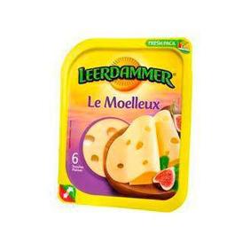 Fromage au lait pasteurisé en tranches Le Moelleux LEERDAMMER, 30%MG,6 tranches, 150g
