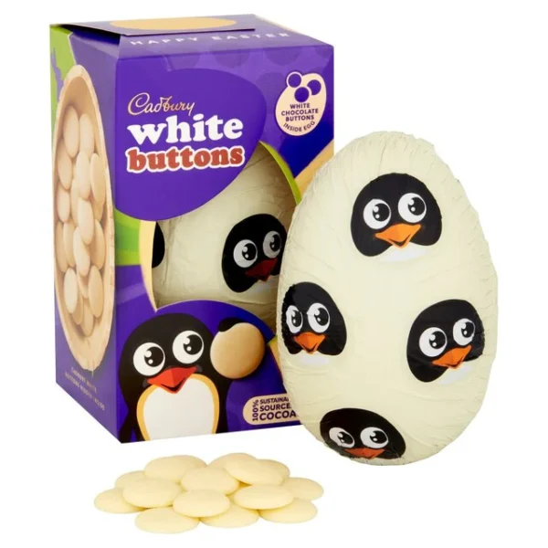 Cadbury White Chocolate and White Buttons Easter Egg 98g