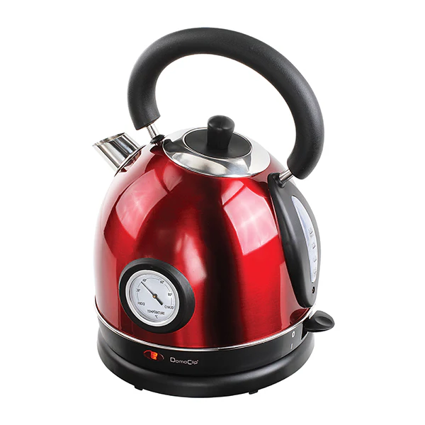Bouilloire rétro avec thermomètre rouge DOD157 Livoo