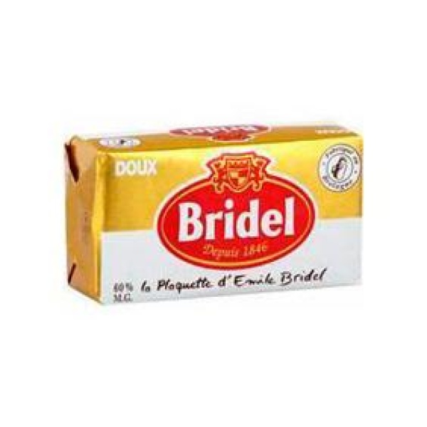 Beurre doux teneur réduite en matière grasse 60%mg BRIDEL plaquet.250g