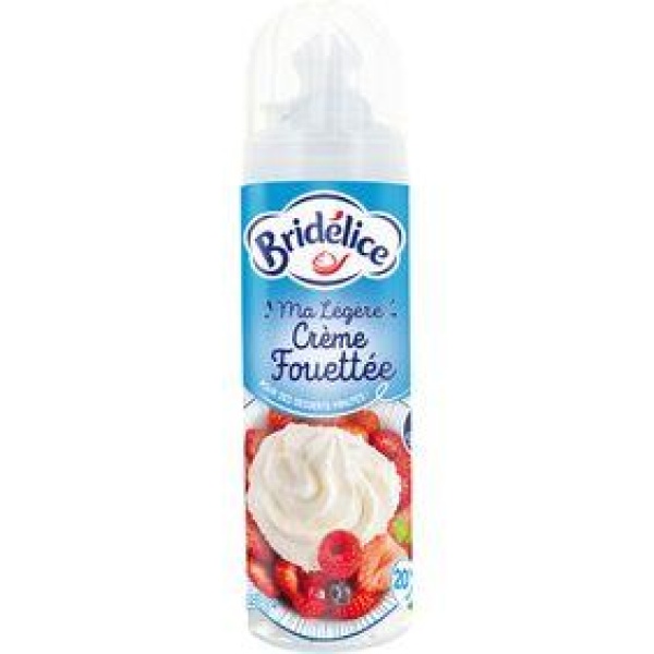 Crème sucrée sous pression UHT, 20%MG, BRIDELICE, 250g
