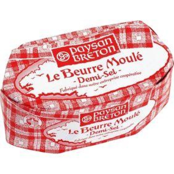 Beurre moulé demi sel PAYSAN BRETON, 80%MG, 250g