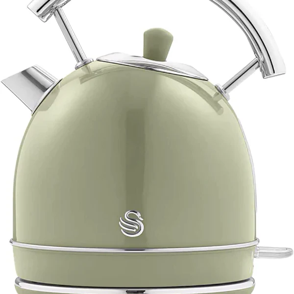 Retro Bouilloire, 1,8 L, Acier Inoxydable sans BPA, Résistance Cachée, sans Fil 3000 Vert SK14630GNEU