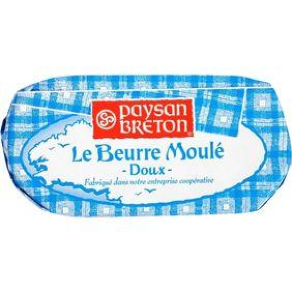 Beurre moulé doux 82%mg PAYSAN BRETON 500g