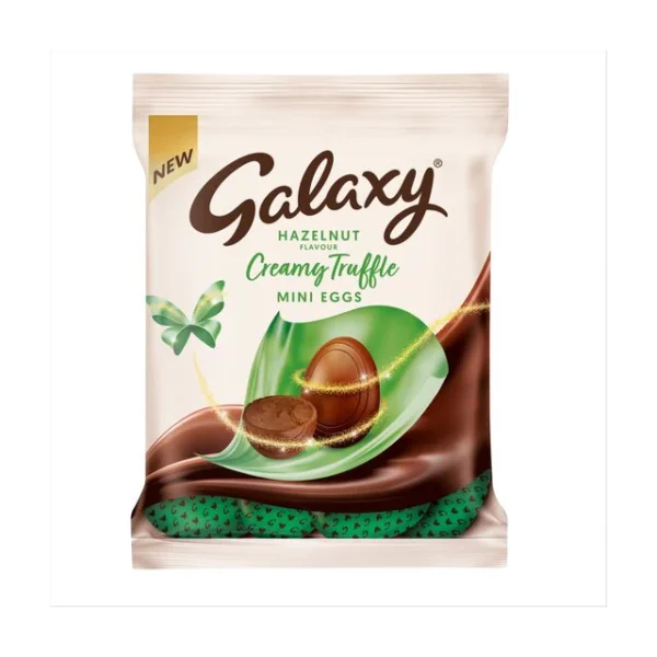 Galaxy Milk Chocolate & Creamy Hazelnut Truffles Easter Mini Eggs Bag 74g