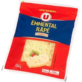 Emmental français pasteurisé rapé 29%MG U 350g fermeture Zip