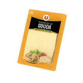 Fromage de Hollande à pâte pressée en tranche Gouda au lait pasteuriséU, 30%mg, 200g