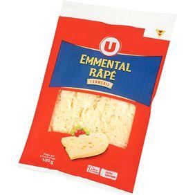 Emmental français pasteurisé rapé 29%MG U sachet de 100g