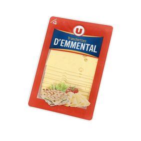 Tranchettes d'emmental pasteurisé U, 28,5%MG, 200g