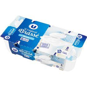 Yaourts brassés nature U, 8x125g