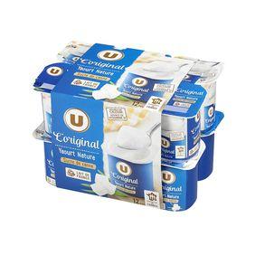 Yaourts nature sucrés U, 12x125g