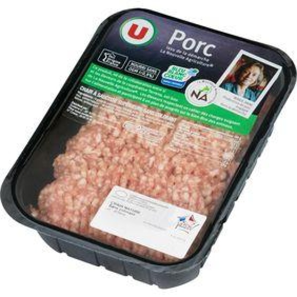 Chair à saucisse sans colorant, U, barquette, 500g