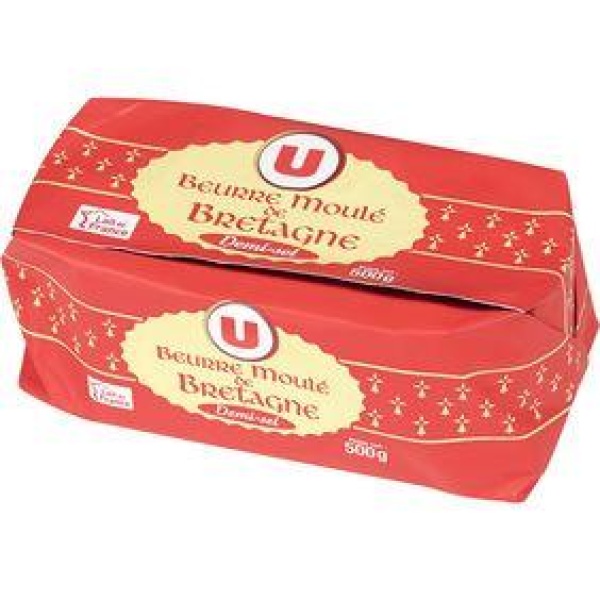 Beurre moulé demi-sel 80%mg U 500g