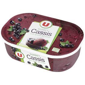 Sorbet cassis avec baies de cassis U, bac de 589g