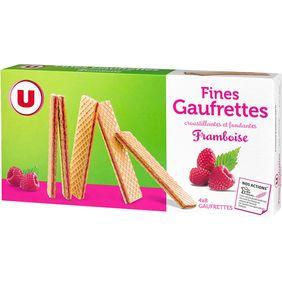 Fines gaufrettes framboise U 4x8 paquet 160g
