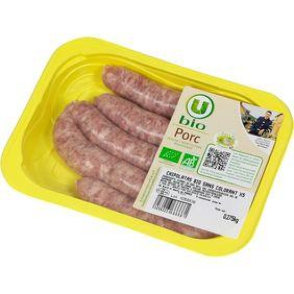 Chipolata, U BIO, 5 pièces, barquette, 275g
