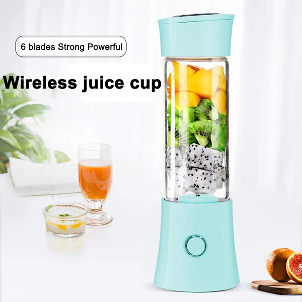 Blender électrique Smoothie 0,48L 100W avec mini USB rechargeable bleu Vendos85