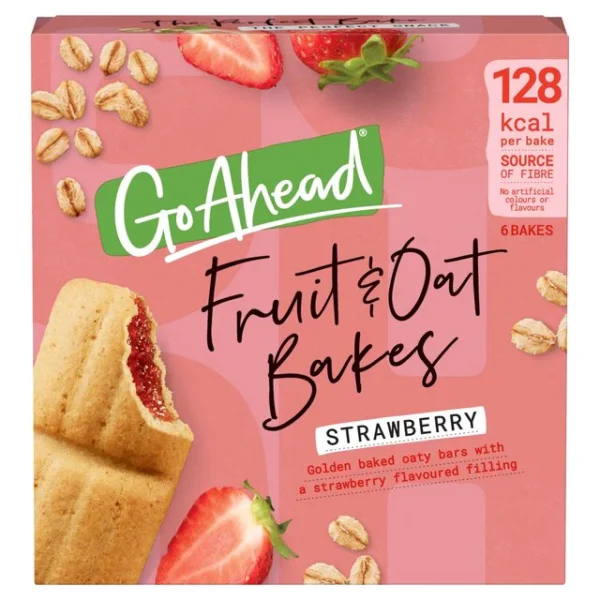 Go Ahead Strawberry Fruit & Oat Bakes Snack Bars 6 per pack