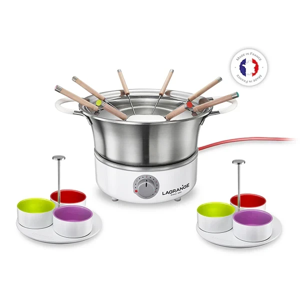 Fondue électrique élégance avec thermostat et 6 ramequins Lagrange