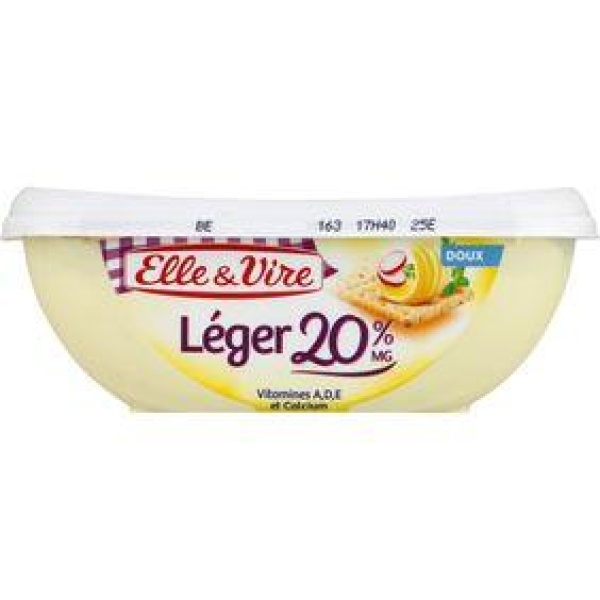 Matière grasse laitière à tartiner doux, Léger ELLE&VIRE, 20%MG, 250g