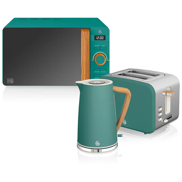 Set petit-déjeuner bouilloire grille-pain micro-ondes 20L Nordic Vert Vert STRP1060GRENEU