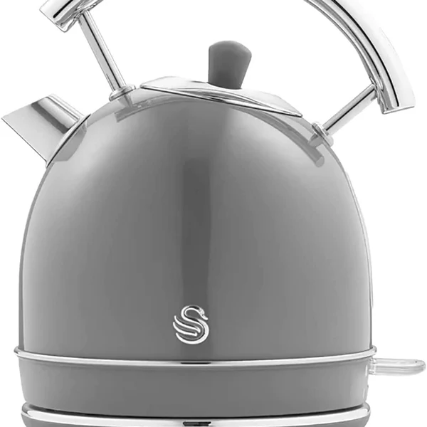 Retro Bouilloire, 1,8 L, Acier Inoxydable sans BPA, Résistance Cachée, sans Fil 3000 Gris SK14630GRNEU