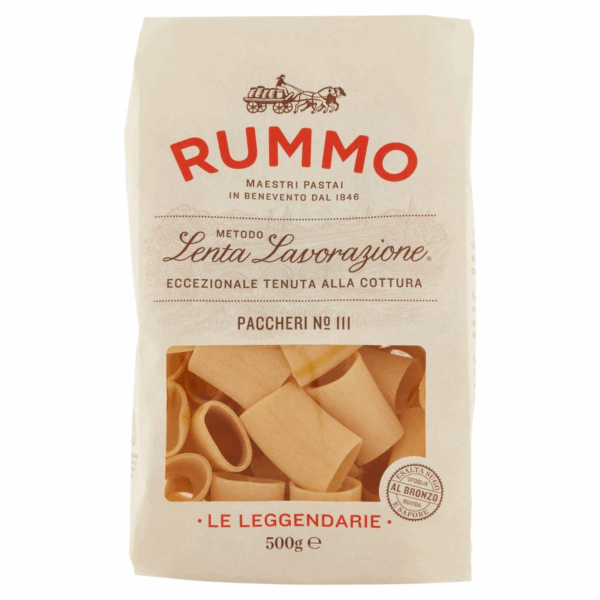 Paccheri N°111 Pâtes à base de semoule de blé dur Sachet de 500 g - Pasta Rummo