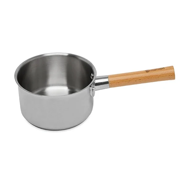 Casserole tout inox manche bois Natural’Inox 16 cm Mathon