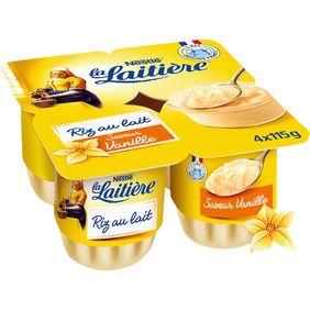 Riz au lait saveur vanille LA LAITIERE, 4x115g