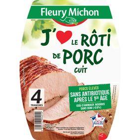 J'aime le rôti de porc FLEURY MICHON, 4 tranches, 140g