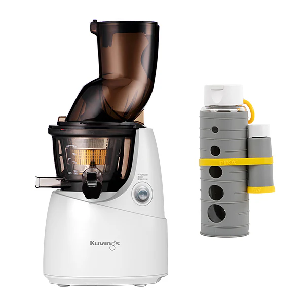 Extracteur de jus blanc B9700 Kuvings et gourde de conservation des jus sous vide Pika offerte Kuvings