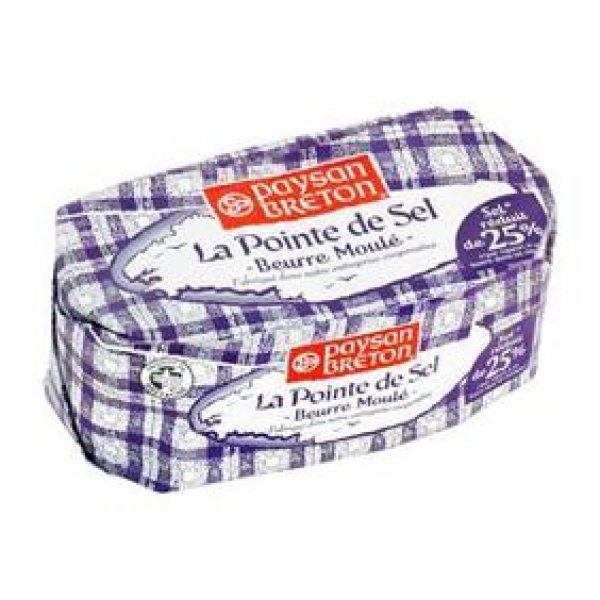 Beurre moulé pointe de sel 81% de MG, PAYSAN BRETON, 250g