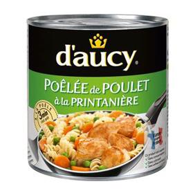 Poêlée de poulet à la printanière D'AUCY, boîte 1/2 de 290G