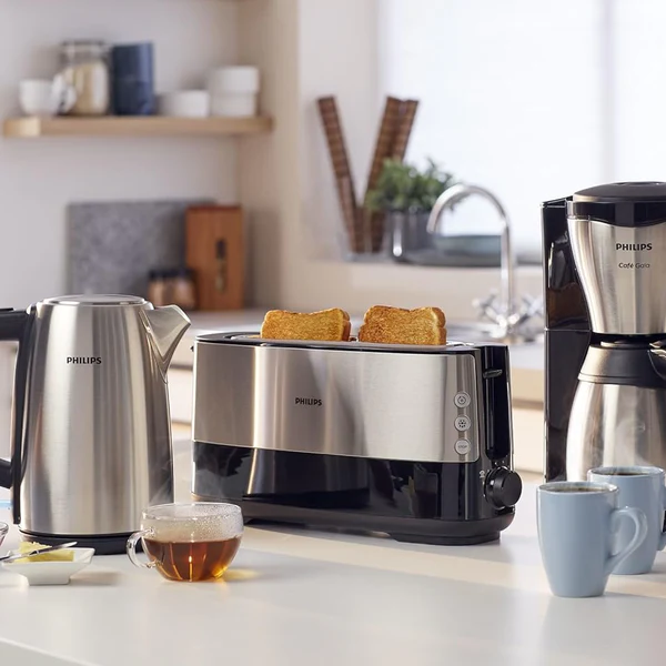 bouilloire électrique de 1,7L 2200W noir gris Philips
