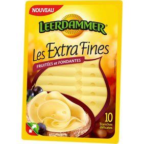 Fromage pasteurisé fruité & fondant 27,5% de MG LEERDAMMER, x10 tranches extra fines, 100g