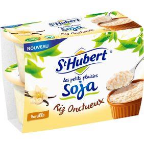 Riz onctueux au jus de soja à la vanille LES PETITS PLAISIRS SOJA, 4x100g