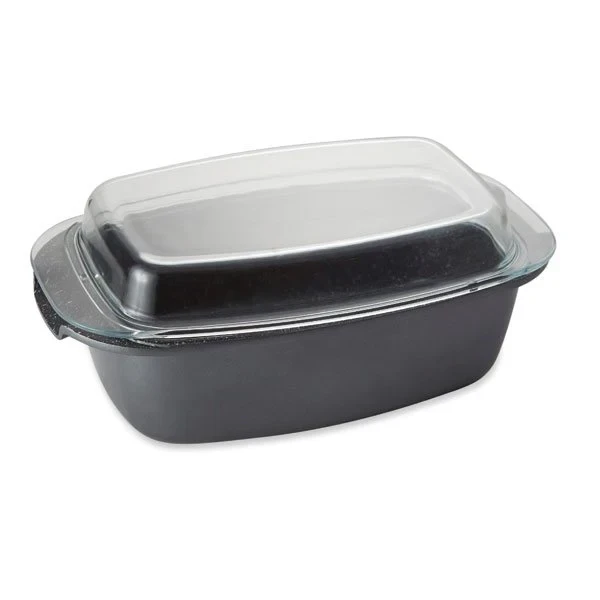 Cocotte rectangulaire et couvercle revêtement Dur comme la pierre 32 cm Mathon