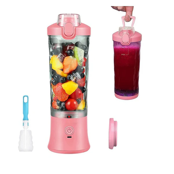 Blender électrique Smoothie 0,6L 240W avec USB-C rechargeable rose Vendos85