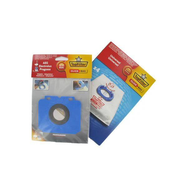 Boite de 4 sacs aspirateurs universels Top Filter avec Adaptateur Click Bag pour aspirateurs AEG 475/824 TopFilter