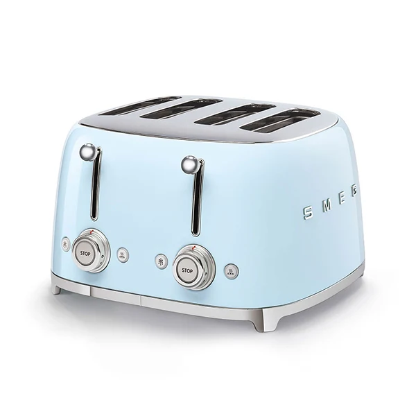 Toaster 4 fentes 2000 W TSF03PBEU bleu azur Smeg
