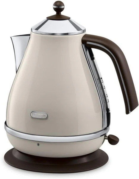 bouilloire électrique de 1,7L sans fil style rétro 2000W beige Delonghi