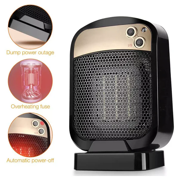 Chauffage Soufflant Électrique 1800W noir Vendos85