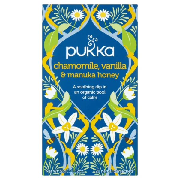 Pukka Chamomile, Vanilla & Manuka Honey Teabags 20 per pack