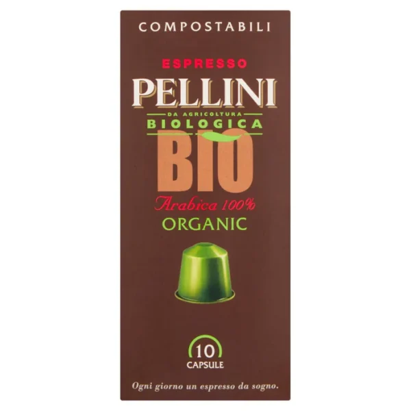 Pellini Luxury Organic Compostable Nespresso Compatible Coffee Capsules 10 per pack