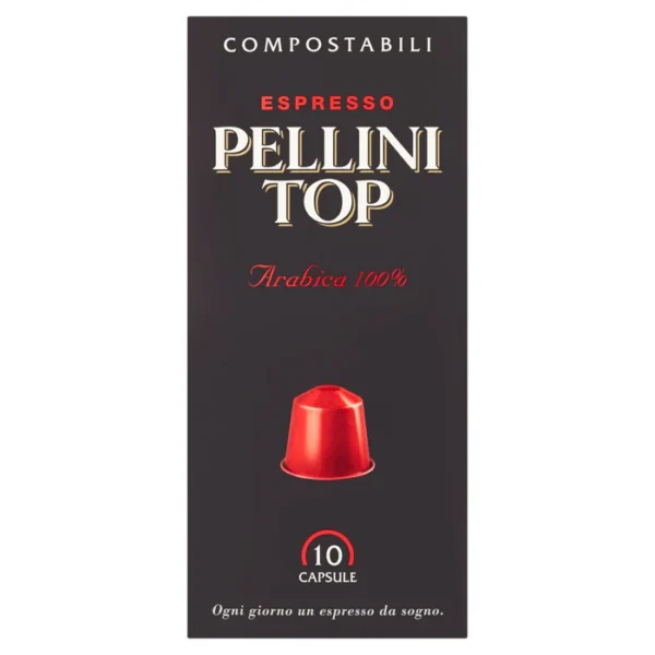 Pellini Top Arabica 100% Compostable Nespresso Compatible Coffee Capsules 10 per pack
