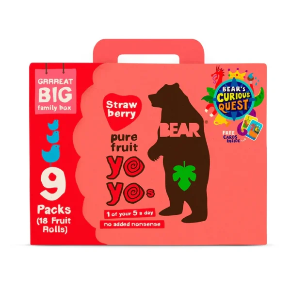 BEAR Fruit Yoyos Strawberry Family Pack 9 x 20g