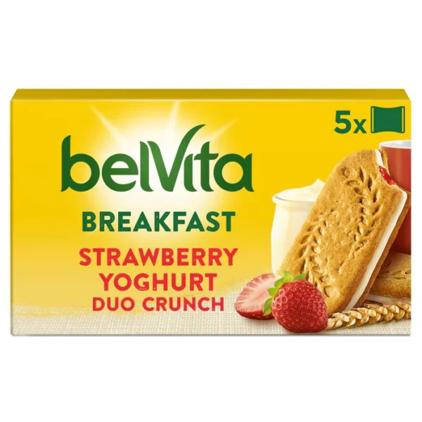 Belvita Strawberry Yogurt Duo Crunch Breakfast Biscuits 5 per pack